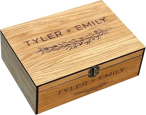 Caja de recuerdo de madera con memoria personalizada, regalo de boda para él, ella, regalo para novio, novia, parejas, aniversario, mujeres y