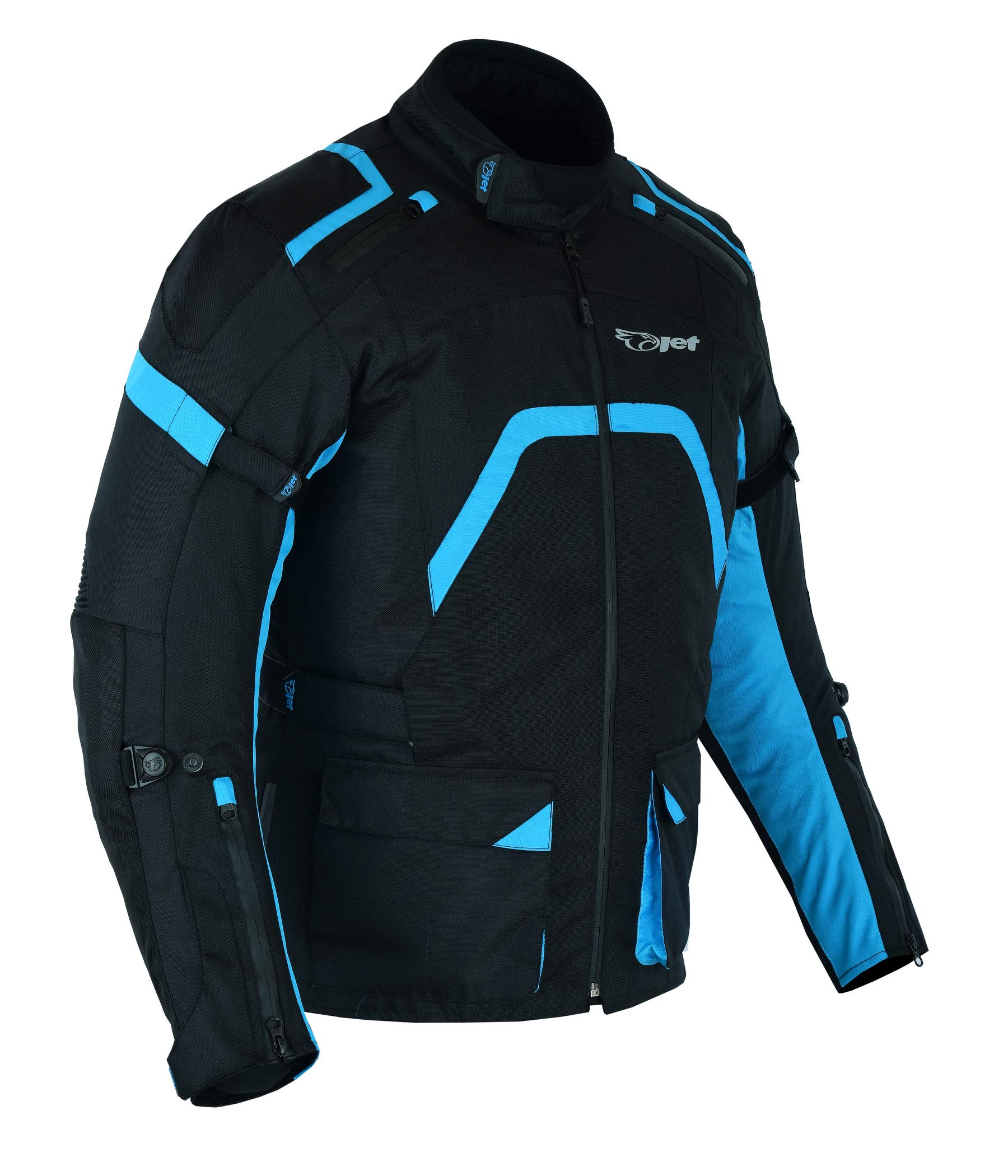 Jet Chaqueta Moto Hombre Textil Ventilación con Protecciones Reflexivo Cremalleras impermeables Verano Invierno Múltiples puntos de ajuste ARMADA