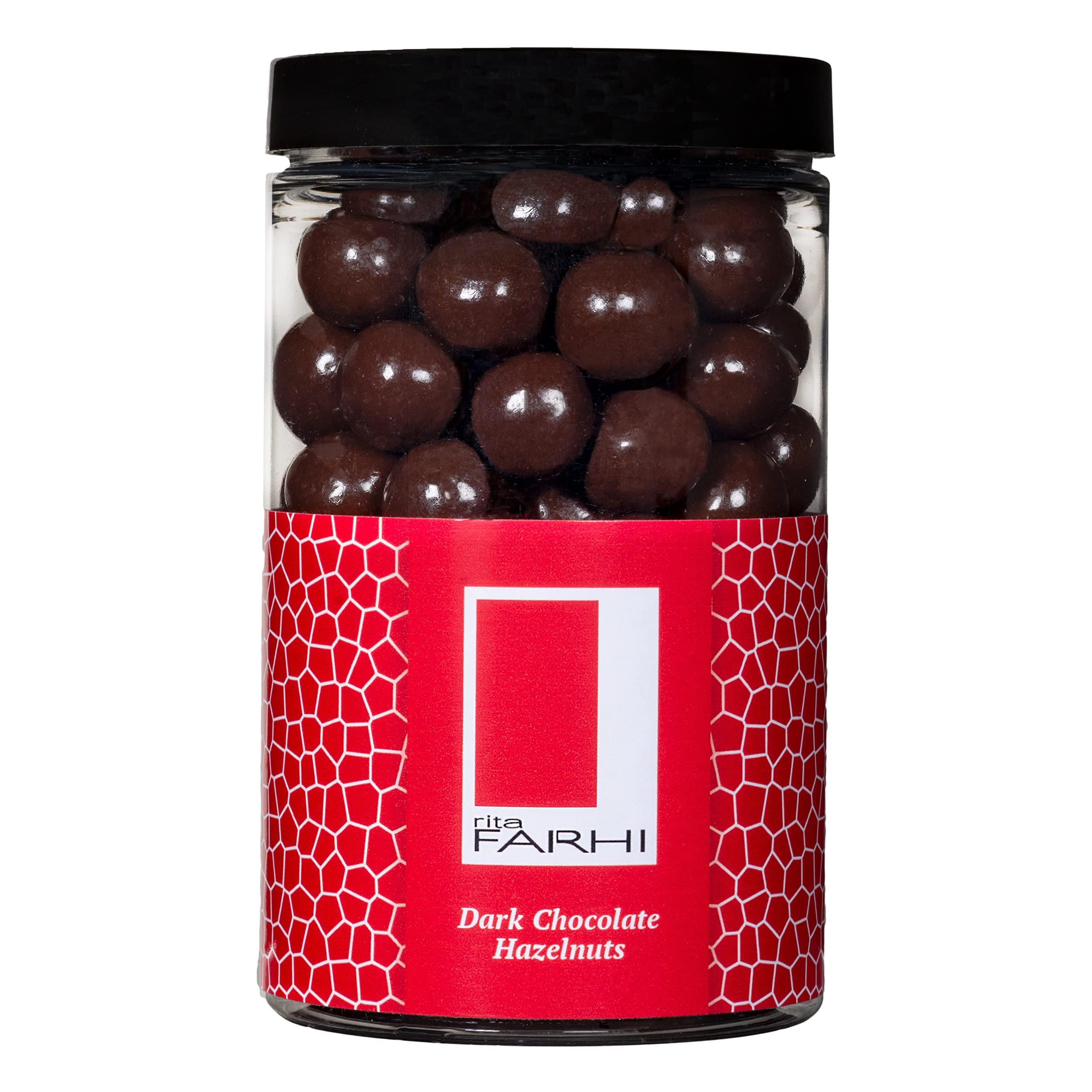 Dark Chocolate Coated Hazelnuts in a Luxury Gift Jar 285g - New Palm Oil Free Recipe