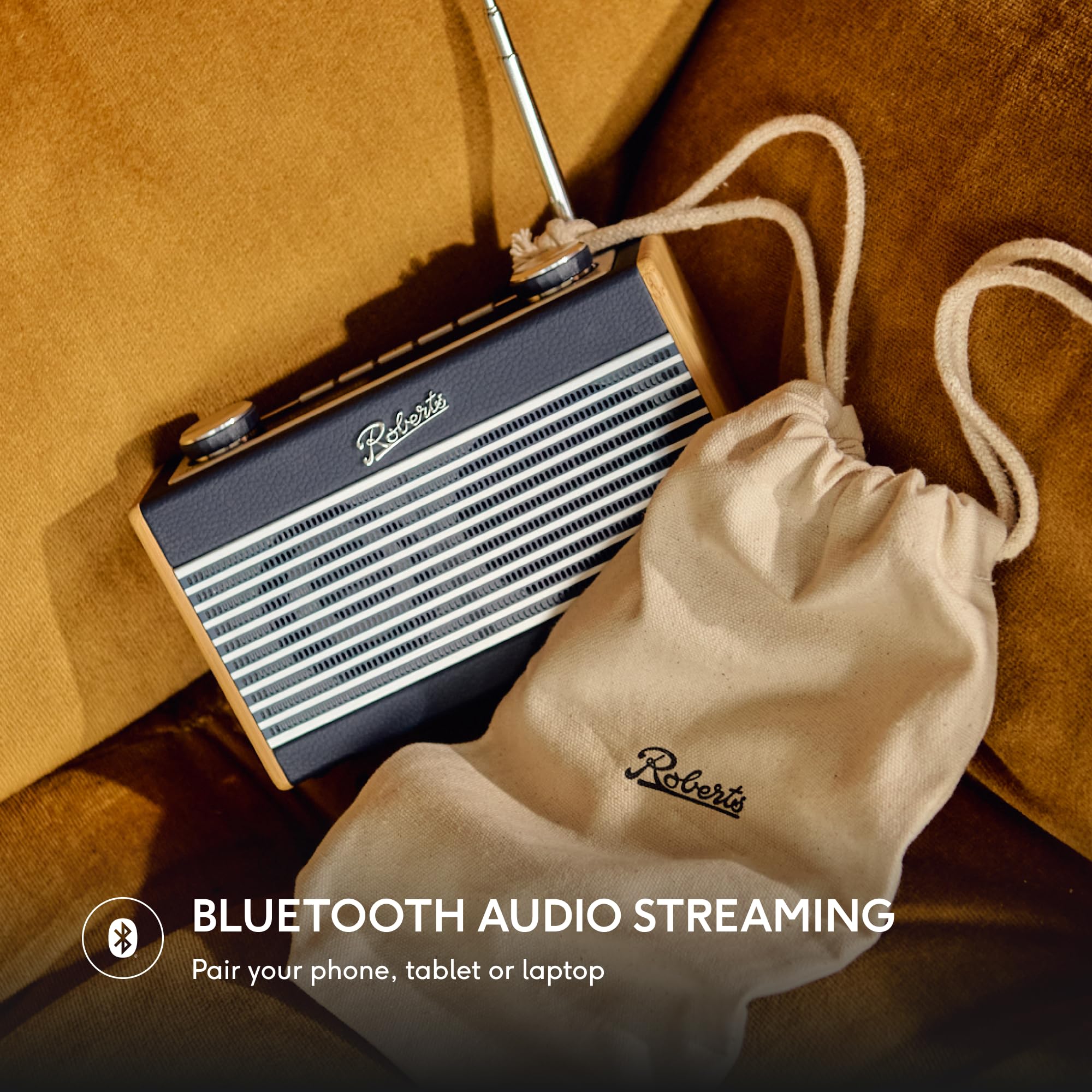 Roberts Rambler UNO - Radio Digital FM/Dab/Dab+ con Bluetooth, Color Azul Marino