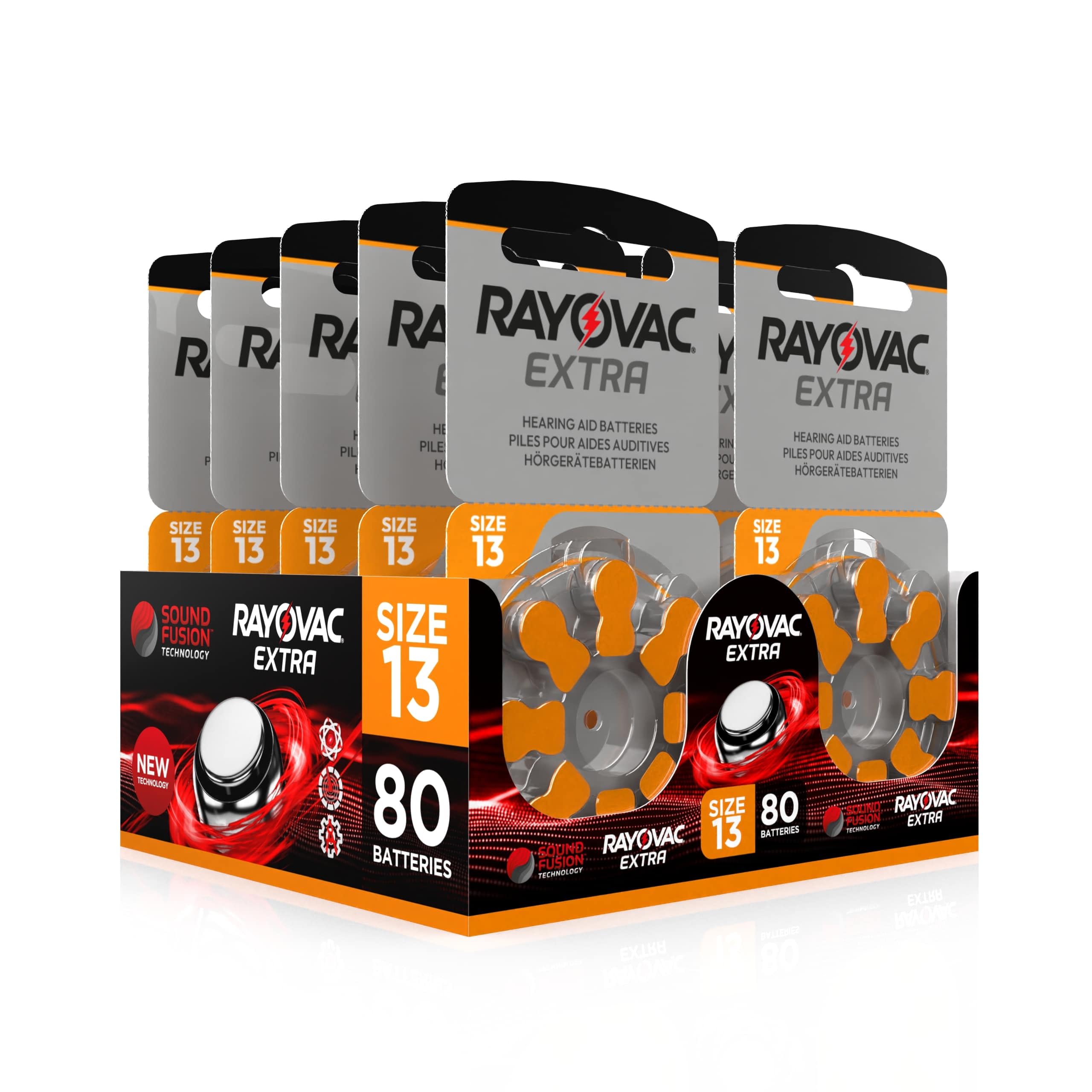 Pilas para audífonos Rayovac Extra modelo 13 (80 pilas Rayovac 13)
