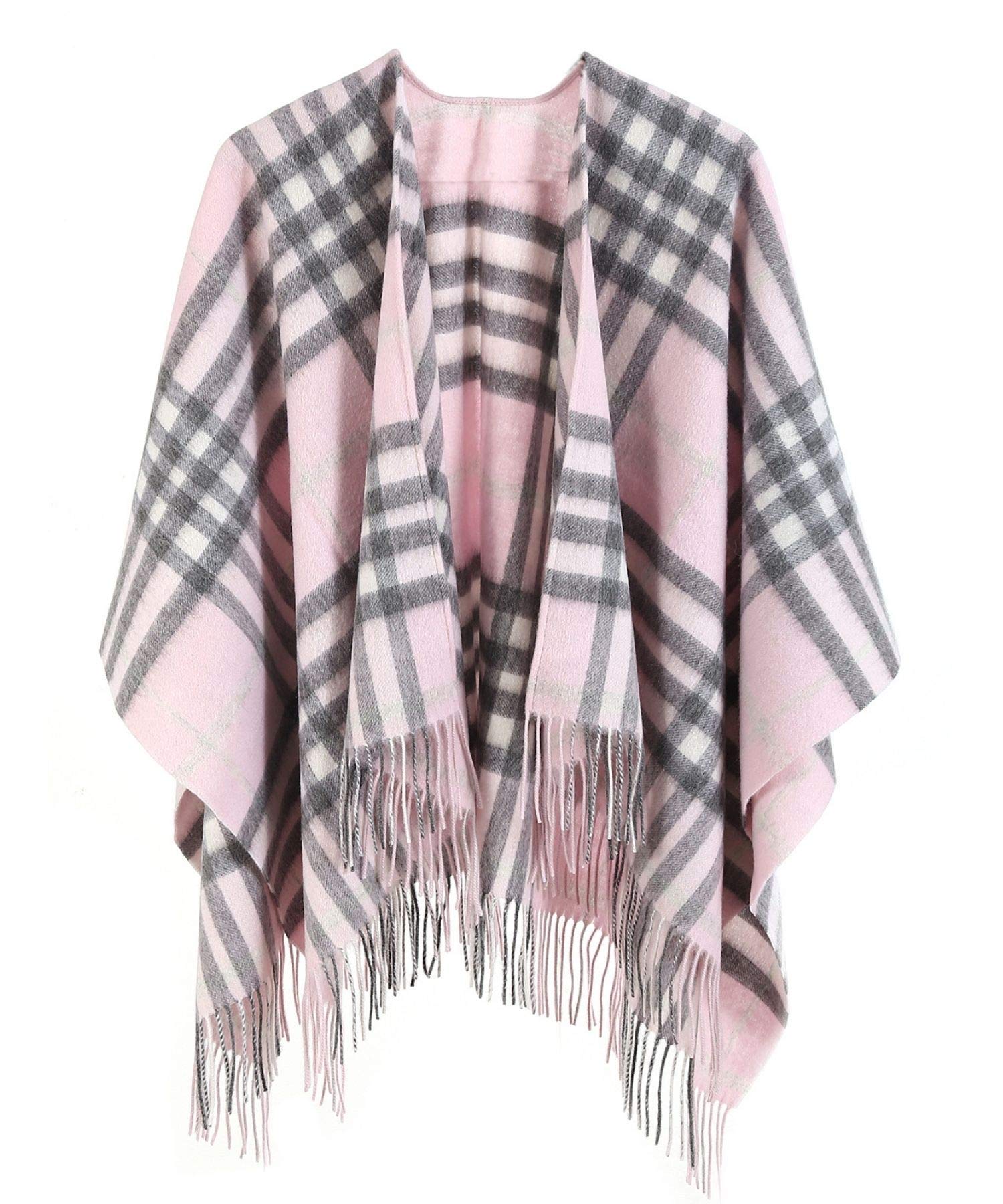 Edinburgh Cashmere 100% Pure Lambswool Cape – 124x125 cm, Extra Fine Cape Featured in Vogue, GQ, Tatler & Grazia | Winter Wear & Apparel, Ivory Check