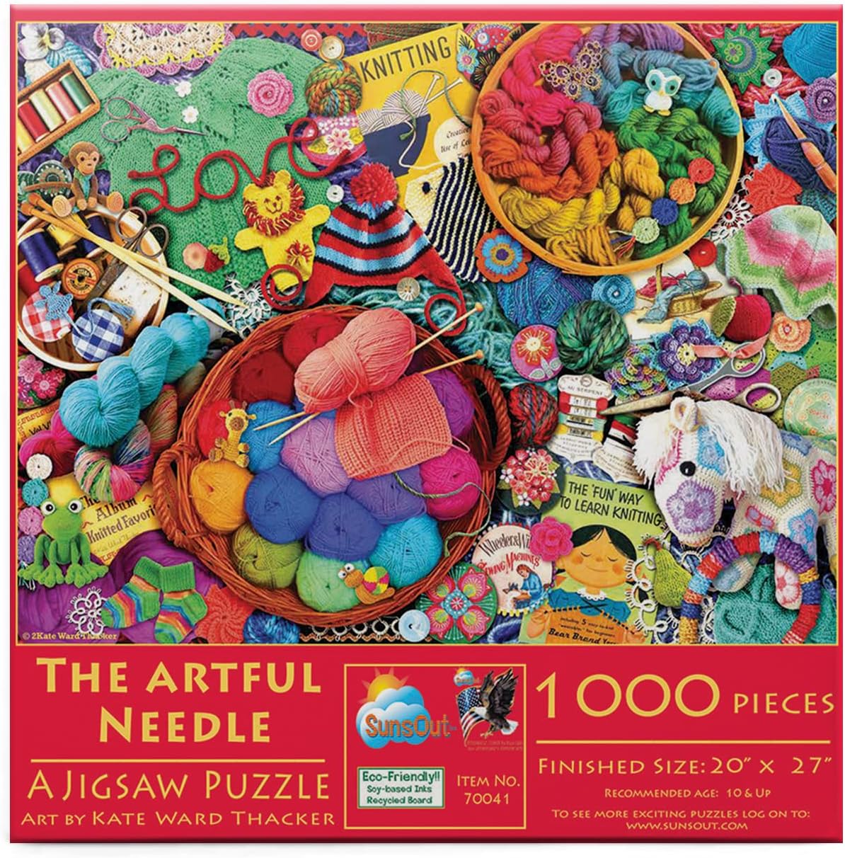 SUNSOUT INC - The Artful Needle - 1000 pc Jigsaw Puzzle by Artist: Kate Ward Thacker - Finished Size 20" x 27" - MPN# 70047