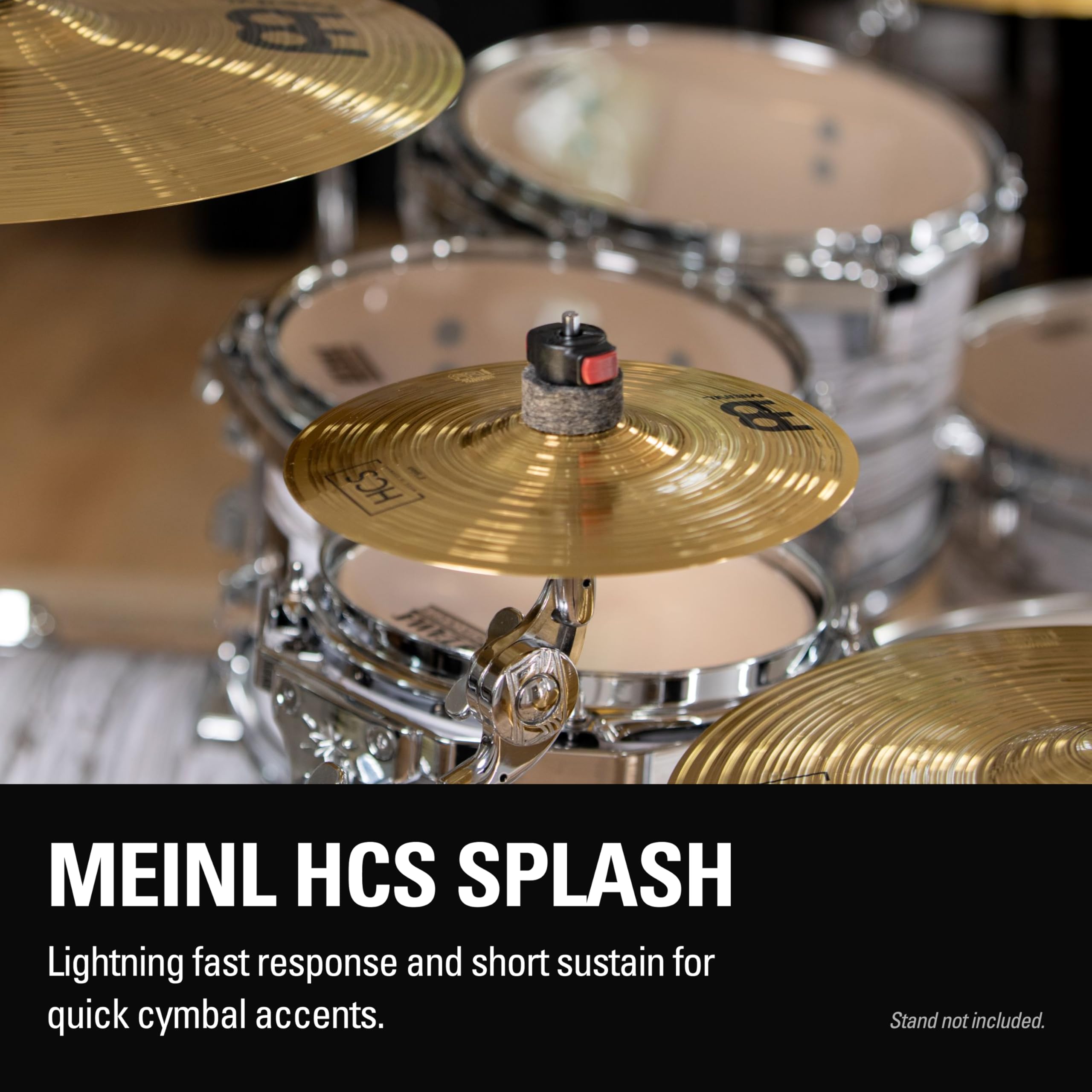 Meinl Cymbals HCS piato Splash 8 pollici (20,32cm) per Batteria – Finitura Tradizionale Ottone, Made In Germany (HCS8S)