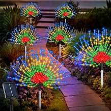 echosari Outdoor Solar Garden Lights, Total 6 Pack 720 LED Firework Light with 8 Modes IP65 Waterproof Solar Landscape Lights for Backyard Patio Pathway Lawn Multicolor