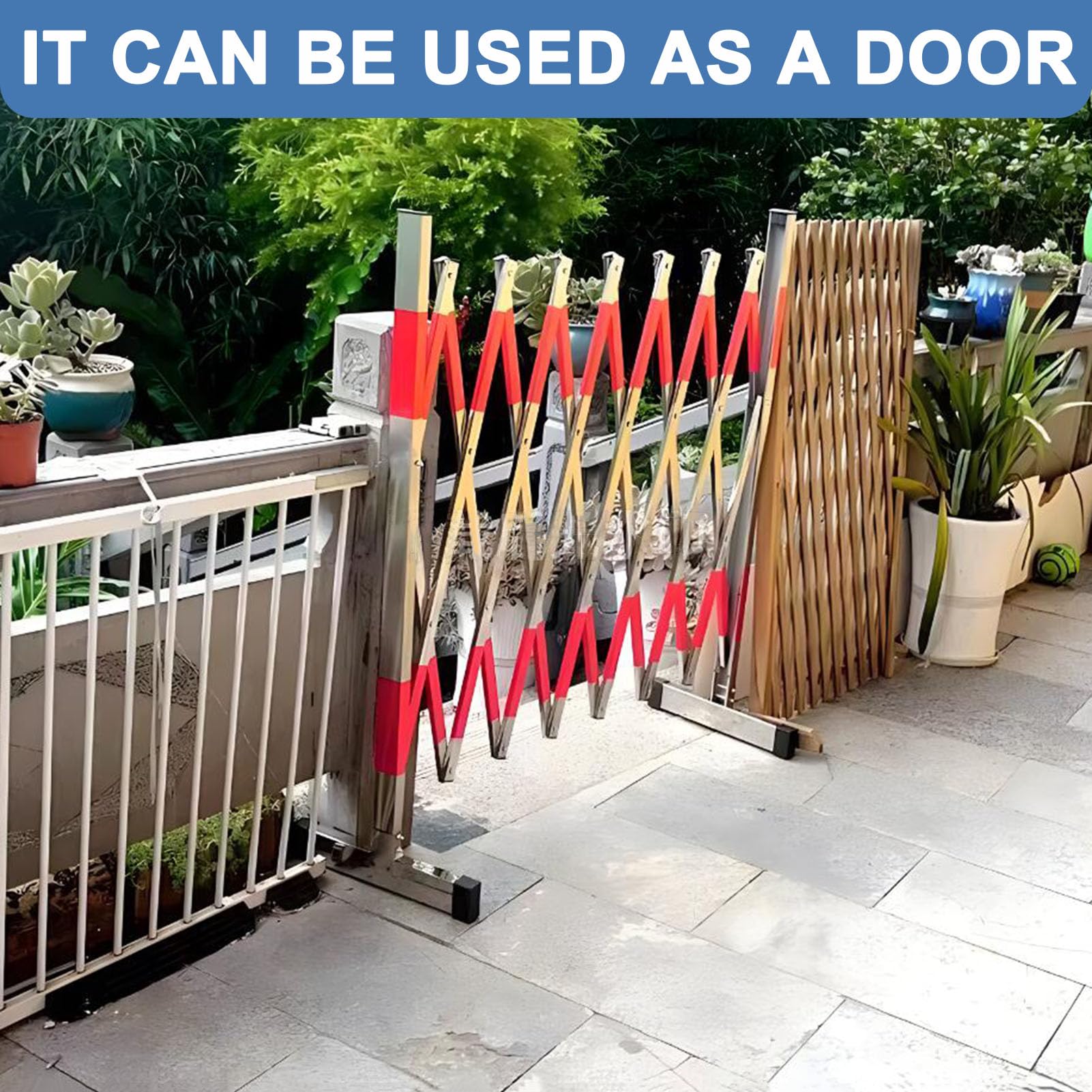 Barriera Retrattile Acciai, Barriera di Transenna Stradale con pulegge Bloccabili, Barriere Retrattili di Sicurezza per uso domestico e commerciale 1.2x2.5M
