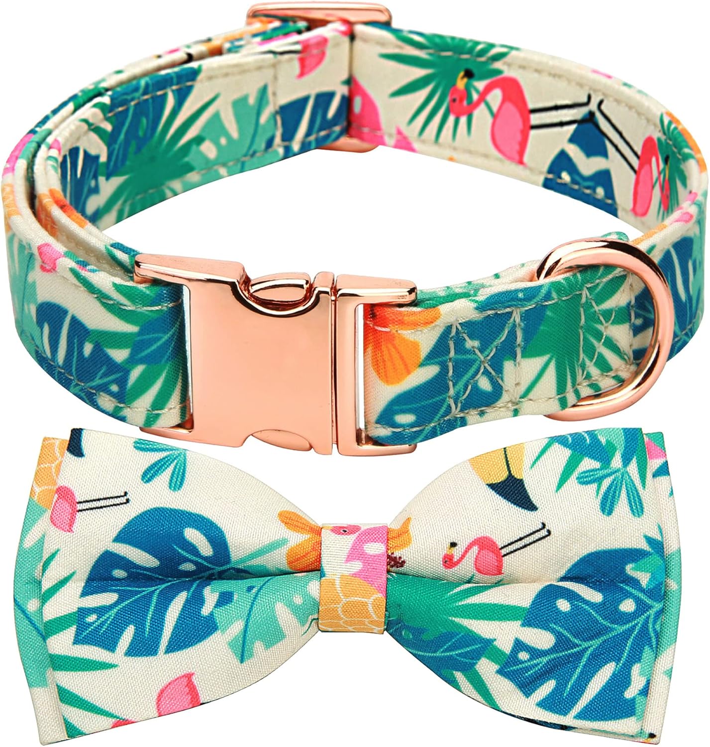 Adjustable Bow Tie Dog Collar Printed Cute Patterns Spring Summer Soft Pet Collars for Small Medium Large Boy or Girl Dogs