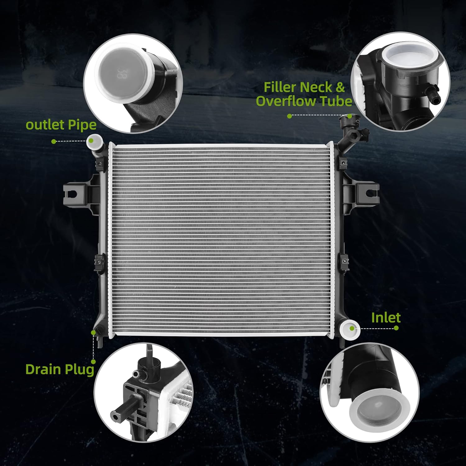 AUTOSAVER88 Radiator Compatible with 2006-2010 Jeep Commander, for 2005-2010 Grand Cherokee 3.0L 3.7L V6 4.7L 6.1L V8 ATRD1061