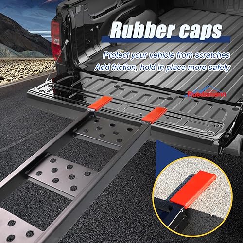 Miniatura 4 de Ruedamann Rampa plegable de acero de 83 pulgadas de largo x 9 pulgadas de ancho, rampa de carga de capacidad de 960 libras, rampa de motocicleta