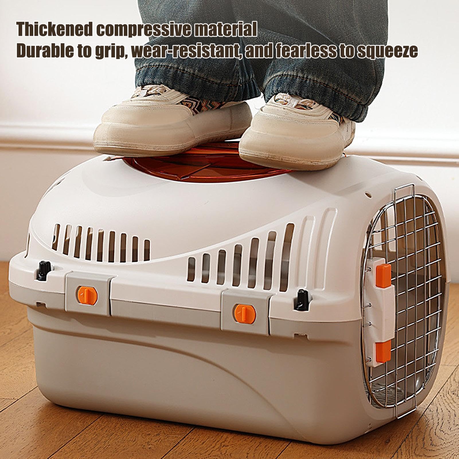 Cassetta da viaggio per animali domestici, lavabile, con tettuccio apribile panoramico, trasportino portatile senza stress, robusta borsa rimovibile per gatti per esterni, comoda e facile da