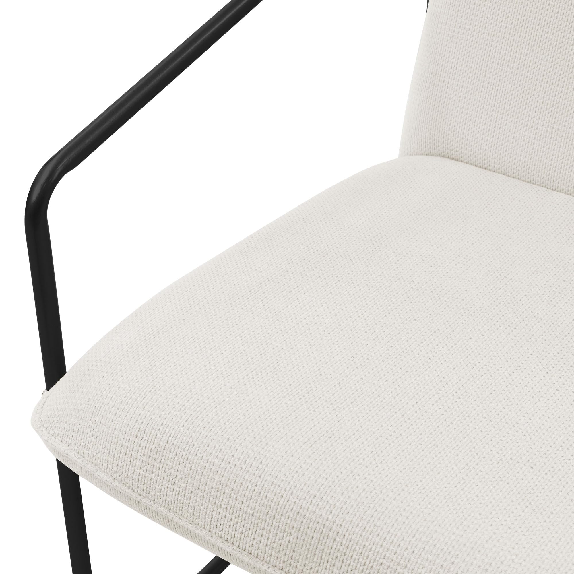 ML-Design Set di 2 Poltrone Poltrona Relax Beige per Salotto con Rivestimento Morbido e Struttura in Acciaio Nero Poltroncina Imbottita con Braccioli e Schienale Sedia Moderna per Soggiorno