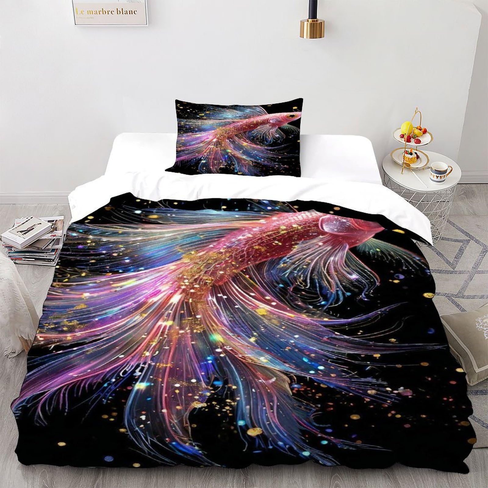 Parure de lit single aquatic animal pour chambre d'enfant douce
