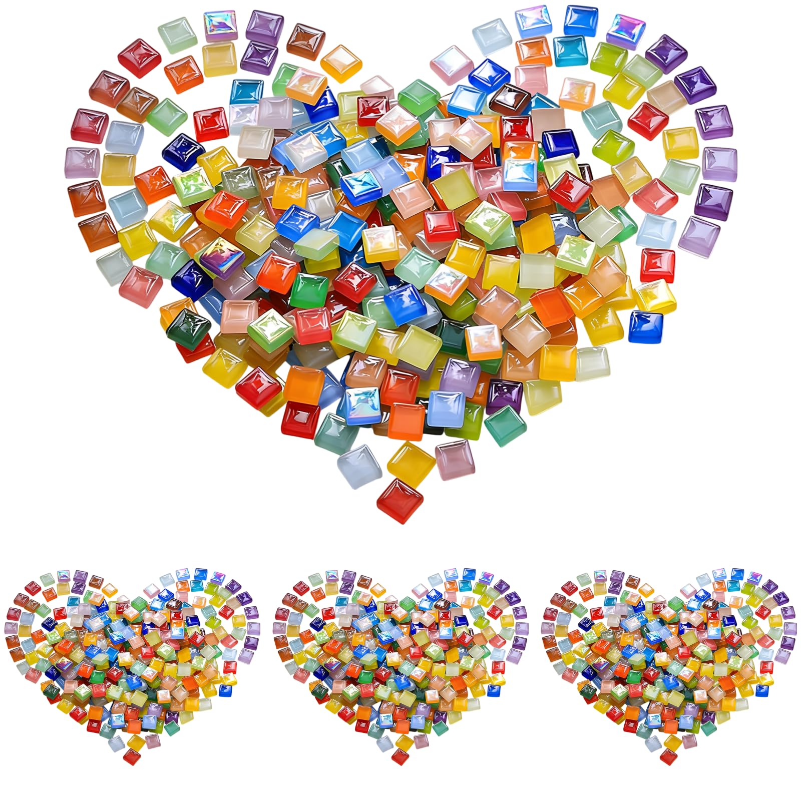Mosaico de cristal de corte preciso en paquete a granel multicolor de 2.5 libras