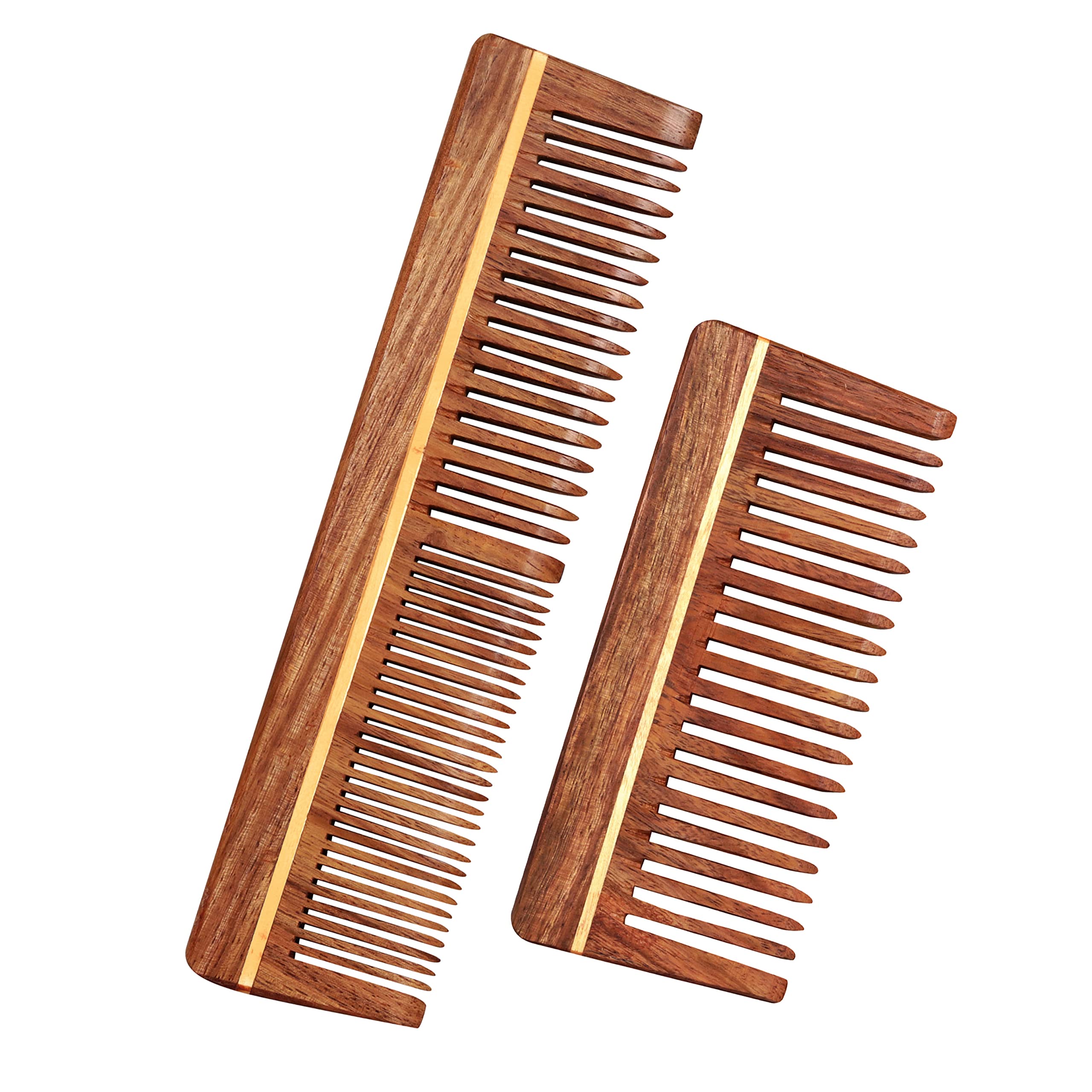 BODE Kacchi Wooden Comb | Hair Growth, Hairfall, Dandruff Control | Hair Straightening, Frizz Control | Comb for Men, Women | Treated with Neem Oil, Bhringraj & 17 Herbs (MODEL-2)
