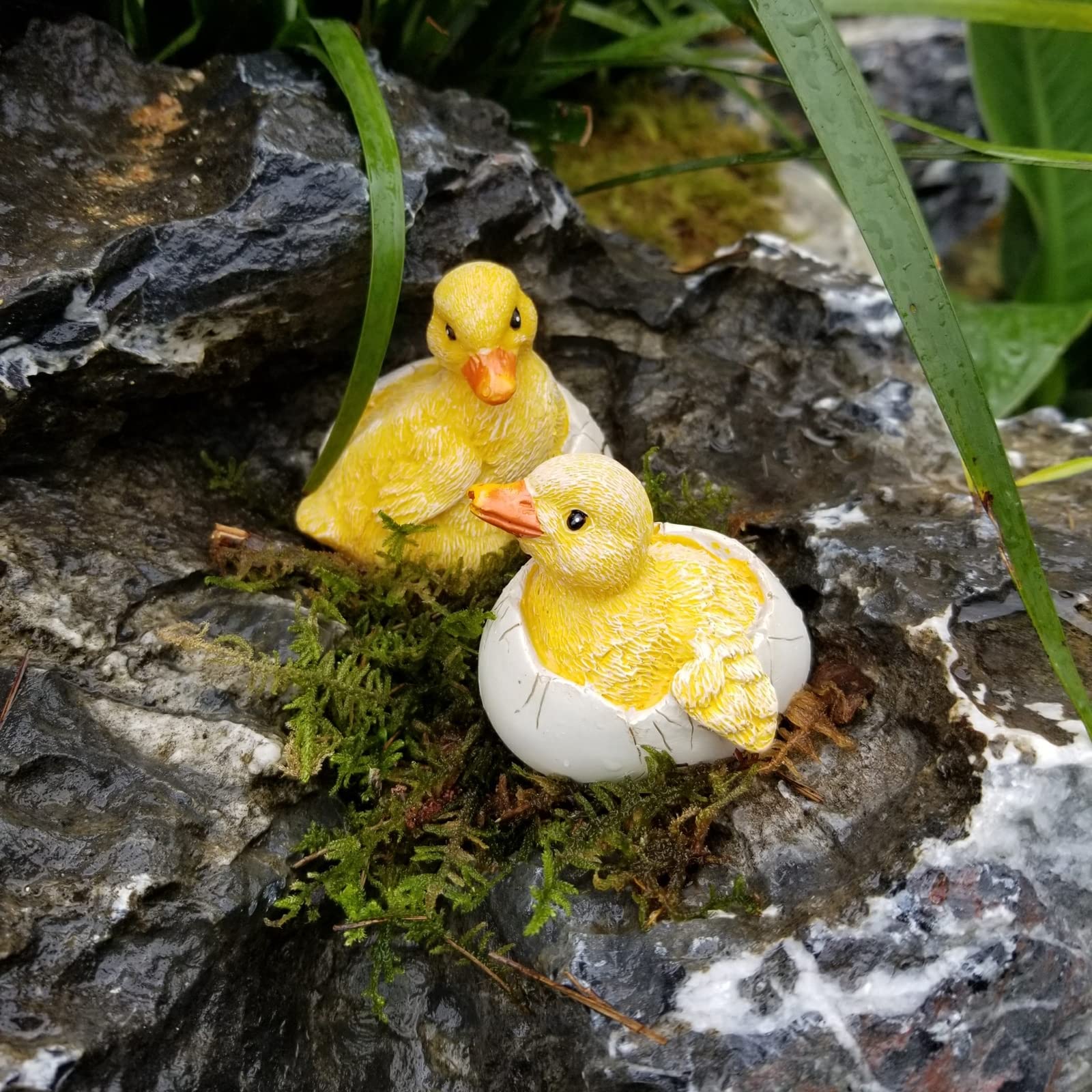 Moderna Scultura Statua Decorative Anatre in Resina Divertenti Animali da Giardino Fattoria Prati all'aperto Cortili Terrazze Case Pasqua Giallo 8 cm X 7 cm