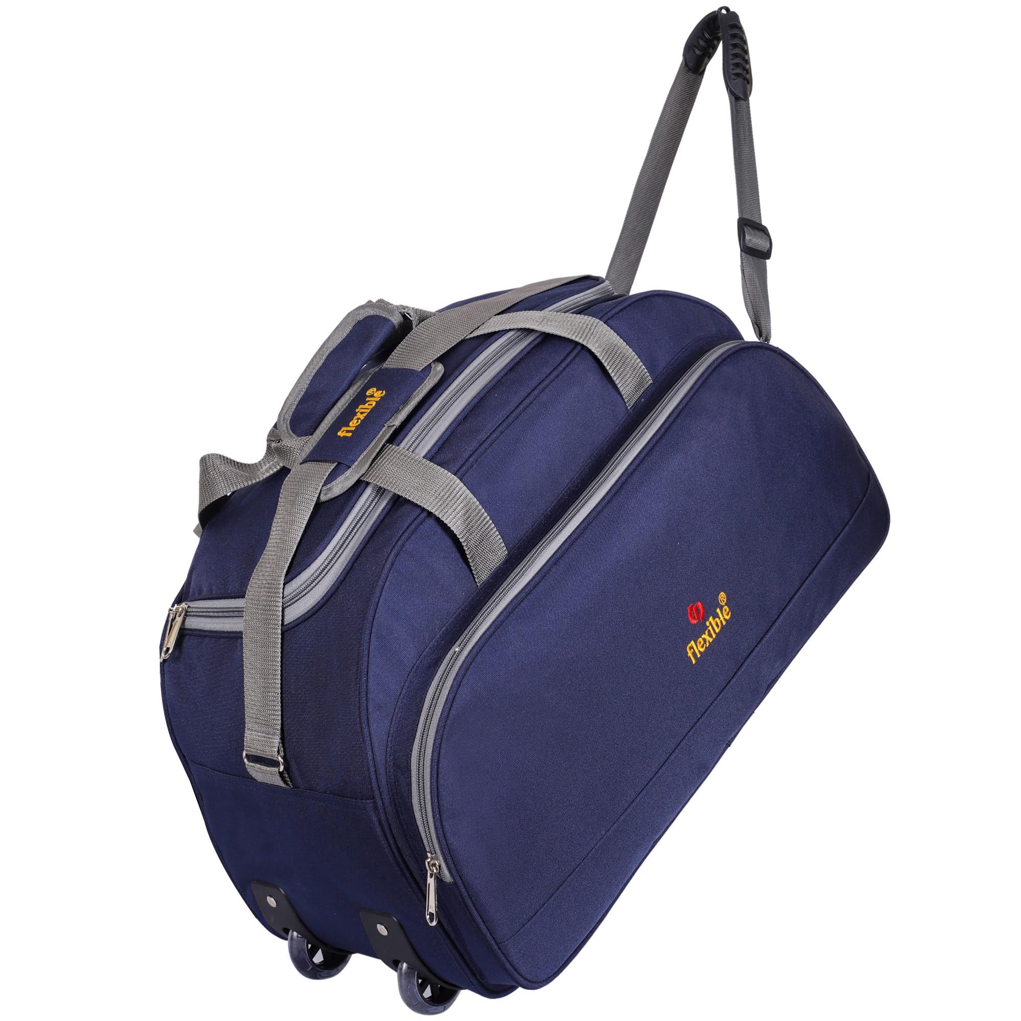 flexible bags Duffel Bag Luggage with Wheels Waterproof | Navy Blue, 60L |-picture-25