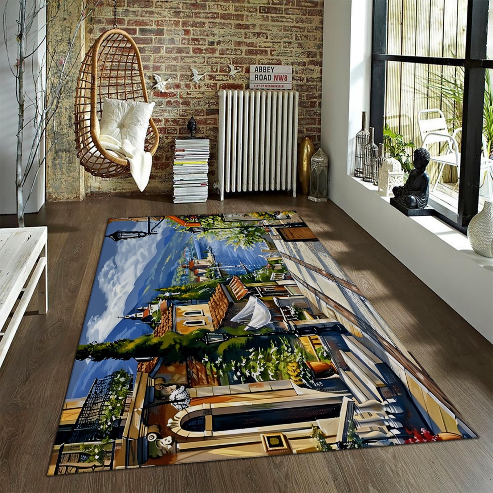 Tapis cuisine à bas niveau style paysage côtier pour illuminer la salle de jeux