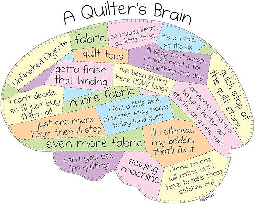 Miniatura 3 de CafePress Quilter's Brain Mug - Taza de café de cerámica (11 oz)