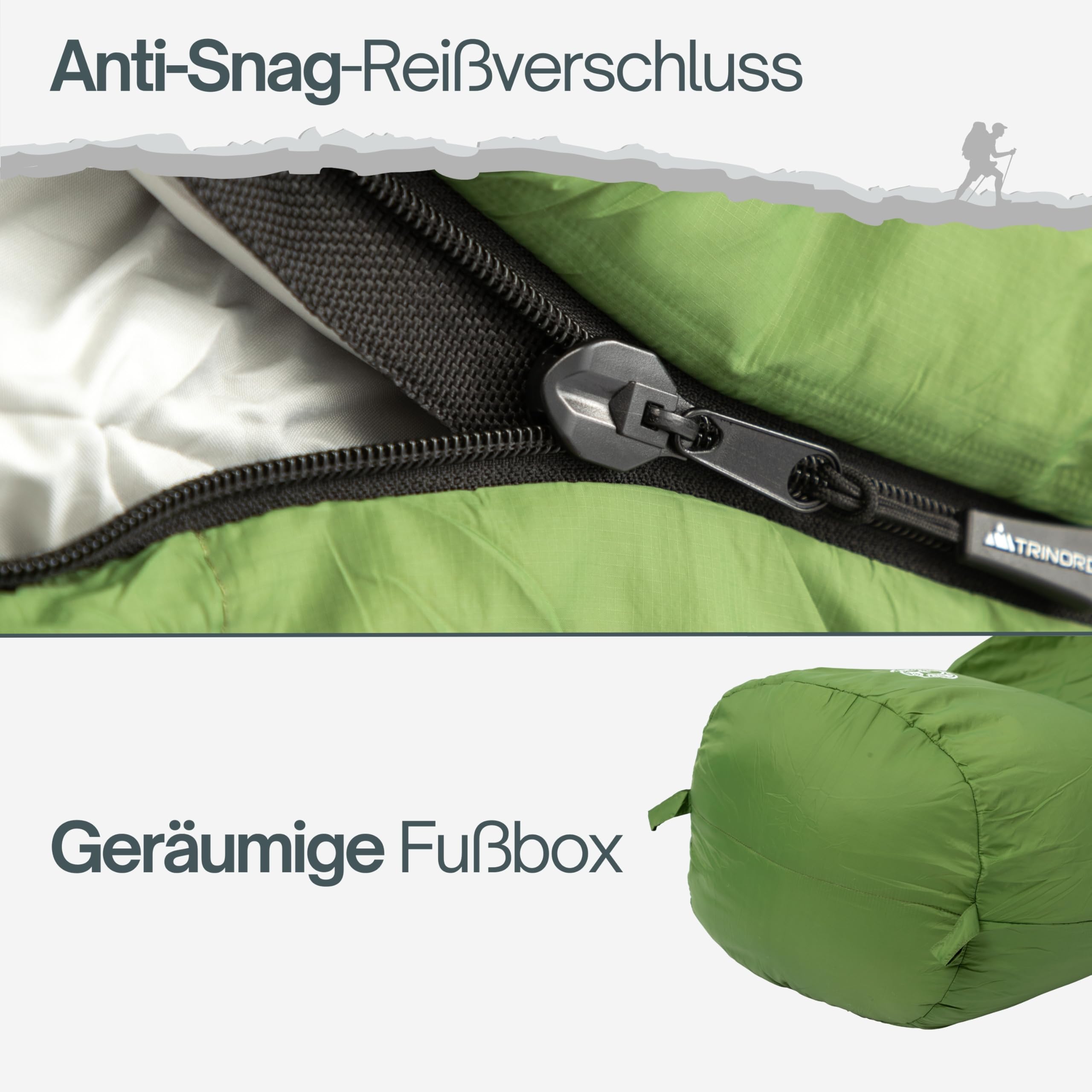 Trinordic Ultraleichter Sommerschlafsack – Mumienschlafsack für Erwachsene, Kompakt & Leicht, Ideal für Camping, Wandern, Trekking & Bikepacking