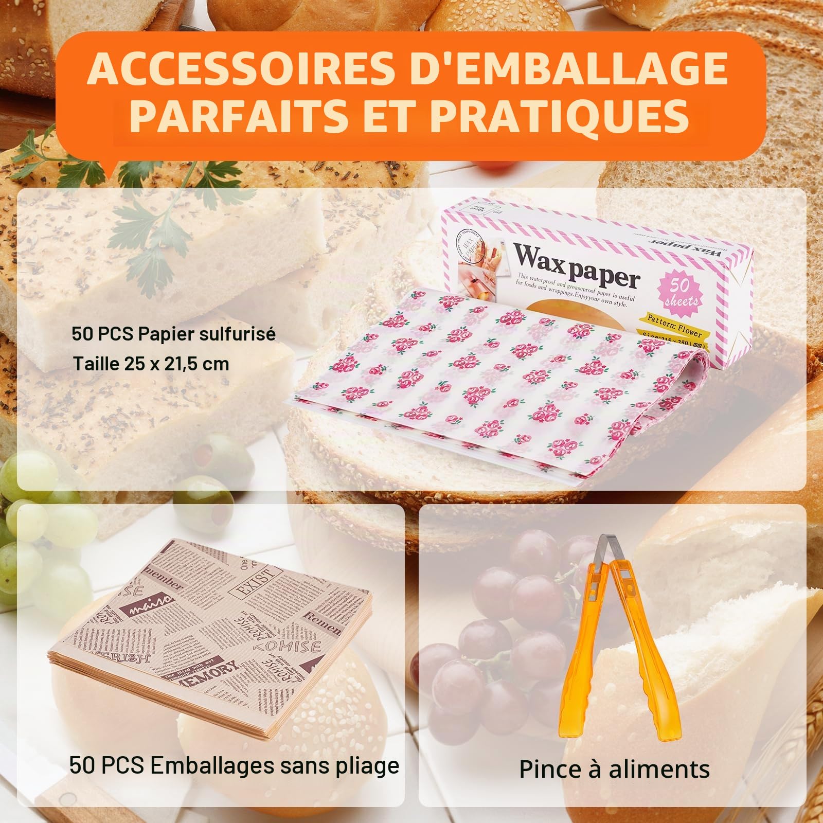 BAOSHISHAN Présentoir À Pâtisserie en Acrylique Transparent 51 X 40 X 24 cm | 3 Niveaux,Pinces & Papier Sulfurisé Inclus,Pour Pâtisseries, Cupcakes & Donuts