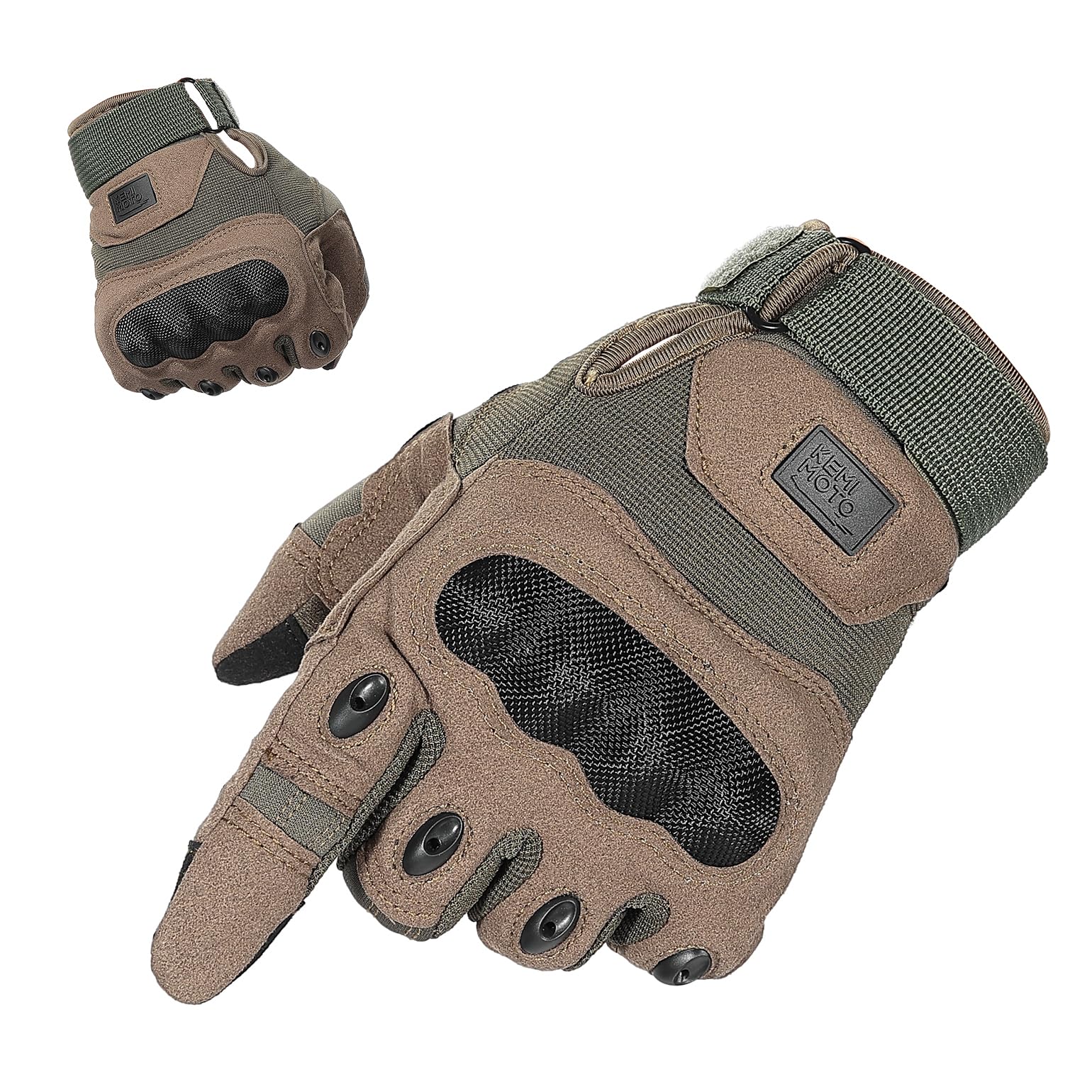 KEMIMOTO Taktische Handschuhe, Militär Einsatzhandschuhe mit Kohlefaser Knöchelprotektor und Touchscreen