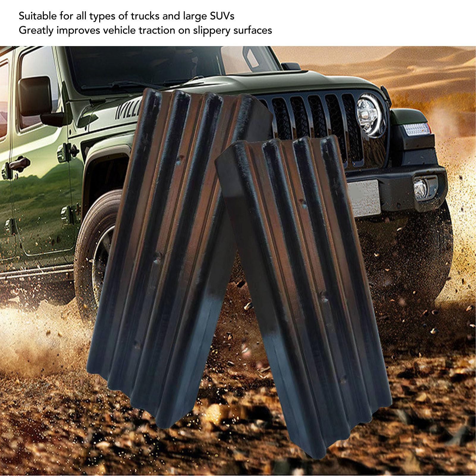 2 correas de tracción para neumáticos con guantes de trabajo, correas de emergencia para neumáticos para camiones y SUV grandes, correas antideslizantes para neumáticos, material