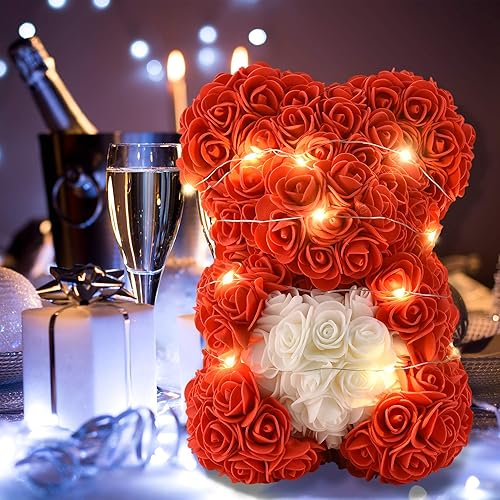 Miniatura 4 de rose bear Regalos para el día de San Valentín para ella regalos de oso de flores de rosas para niñas mujeres madres novias oso de peluche de rosas