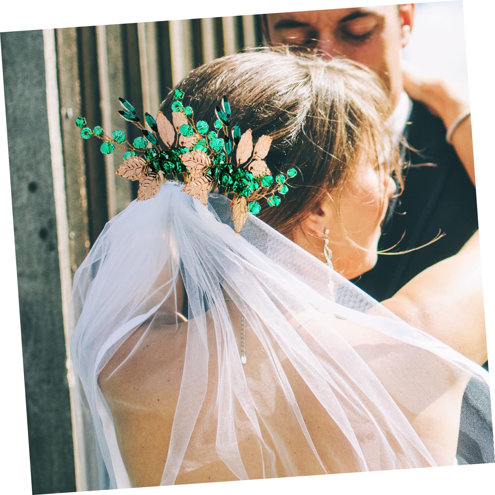 Healeved 6pezzi Pettine Per Sposa Con Decorazione Strass e Foglie Dorate Di Fermagli Eleganti Per Cerimonie Nuziali Accessori Per Da Sposa e Damigelle