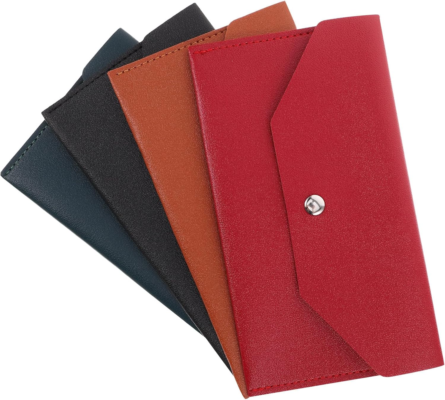 LALAFINA Pu Leather Card Wallet Set 4pcs, Multi Card Holder Cash Envelope Organizer for Men and Women, Long Budget Wallet with Coin Purse, Travel and Everyday Use