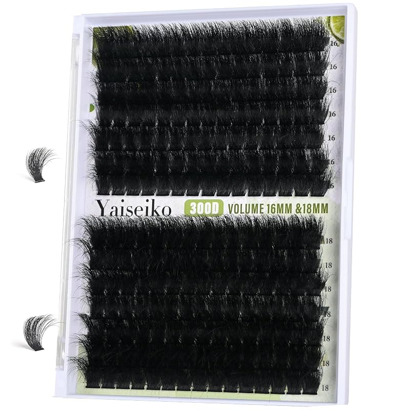 Cílios postiços em tufos Yaiseiko D Curly, 16 mm e 18 mm, 210 unidades