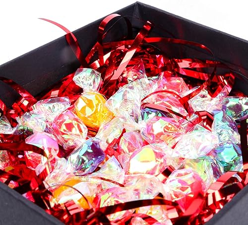 Miniatura 2 de Zwish Cesto de película iridiscente brillante de 529oz para triturar y hacer filamentos de confeti arrugado triturado para envolver regalos relleno