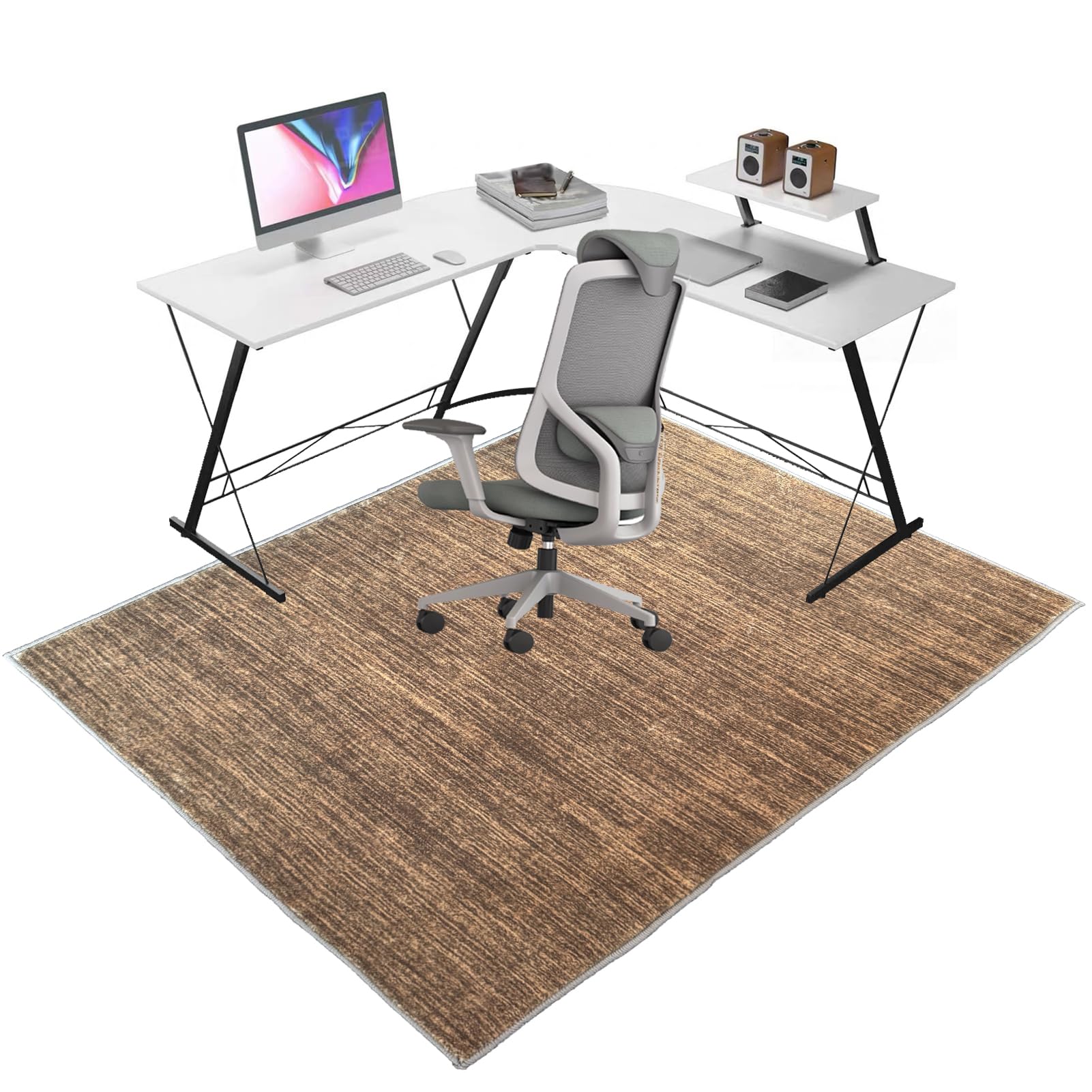 Desk Chair Mat for Carpeted Floors, Heavy Duty Office Gaming Chair Mats for Carpeted and Hardwood Floor, Office Chair Rug Protector for Rolling Chair, Non slip Floor Protection Mat 90 x 140 cm