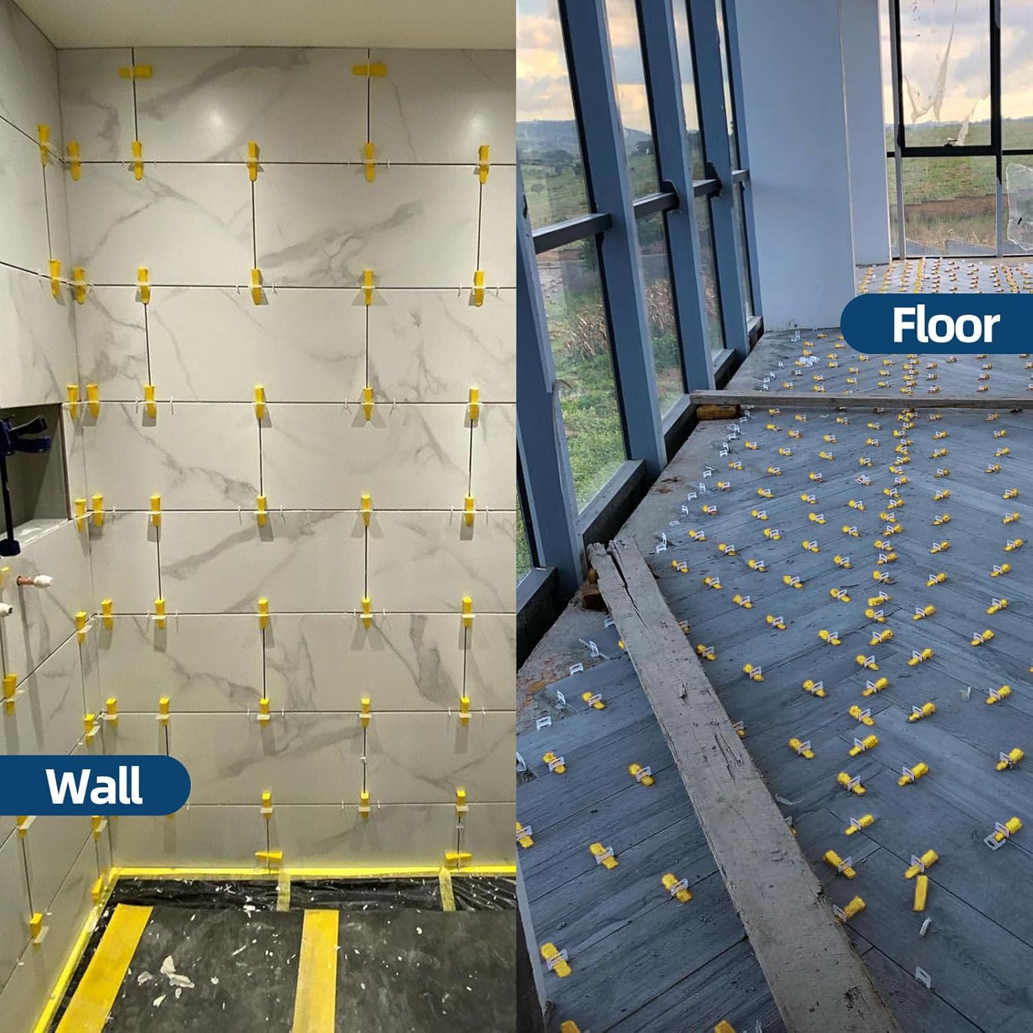 1/16” Tile Leveling Clips 4000 PCS Tile Leveling System Kit Tile Spacers, Prevent Tile lippage, Professional Ceramic Tile and Stone Leveler Installation (1/16 IN, 4000)