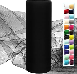IONTACH Black Tulle Fabric Rolls 54 Inch by 40 Yards Fabric Tulle Bolt f...