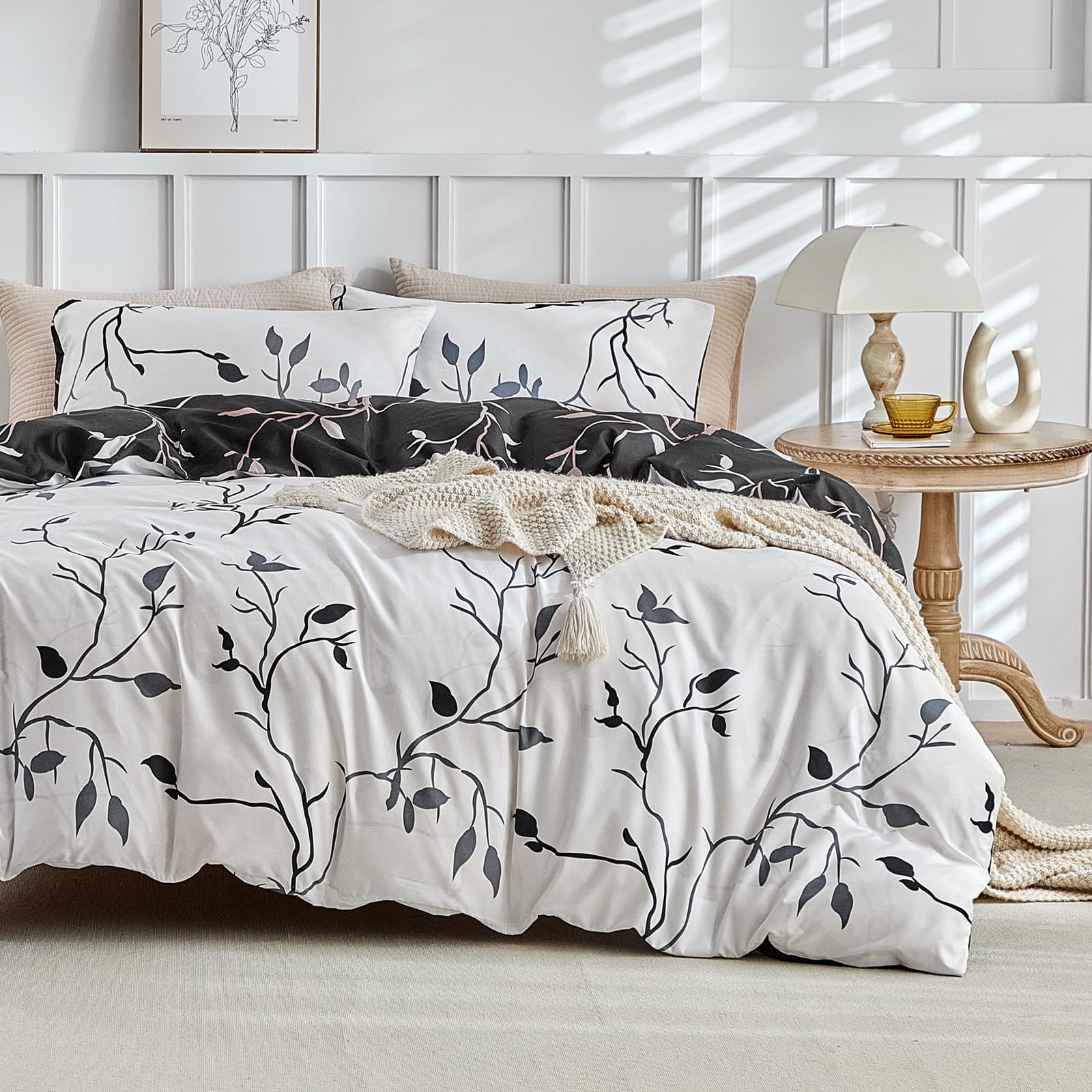 Amazon.com: Lekesky Reversible Duvet Cover King Size, White