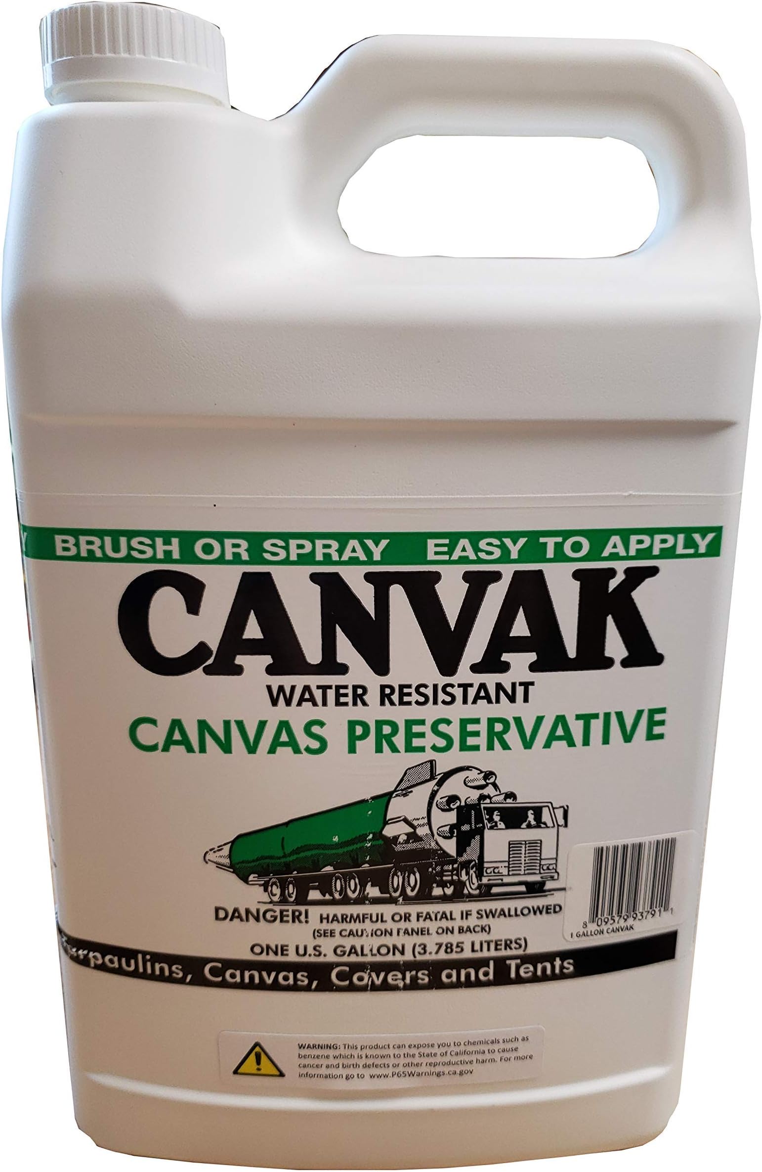 1 Gallon Canvak Industrial Quality Water Resistant Canvas Preservative Liquid Wax for Tarps, Tents, and Shelters, Clear