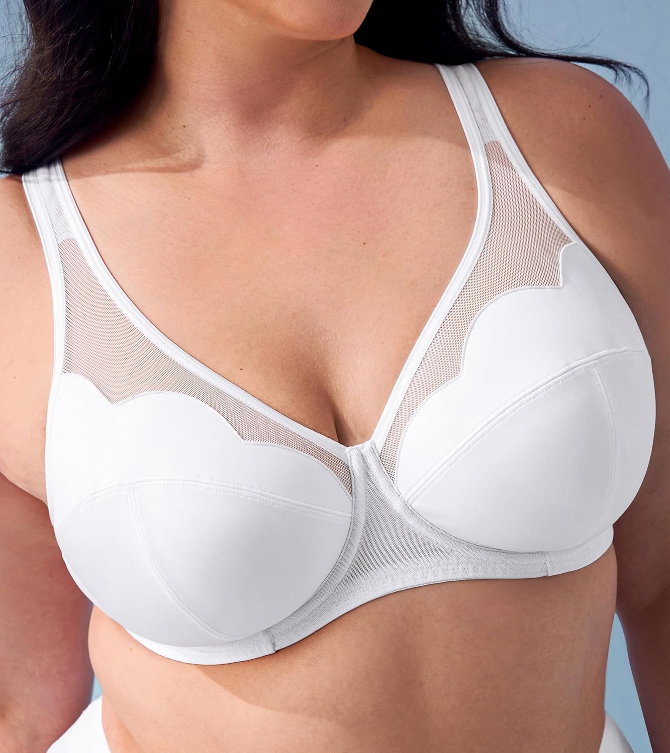 Women's Underwire Bra Full Coverage Plus Size Mesh Minimizer Bra for Large Breast - Image 7