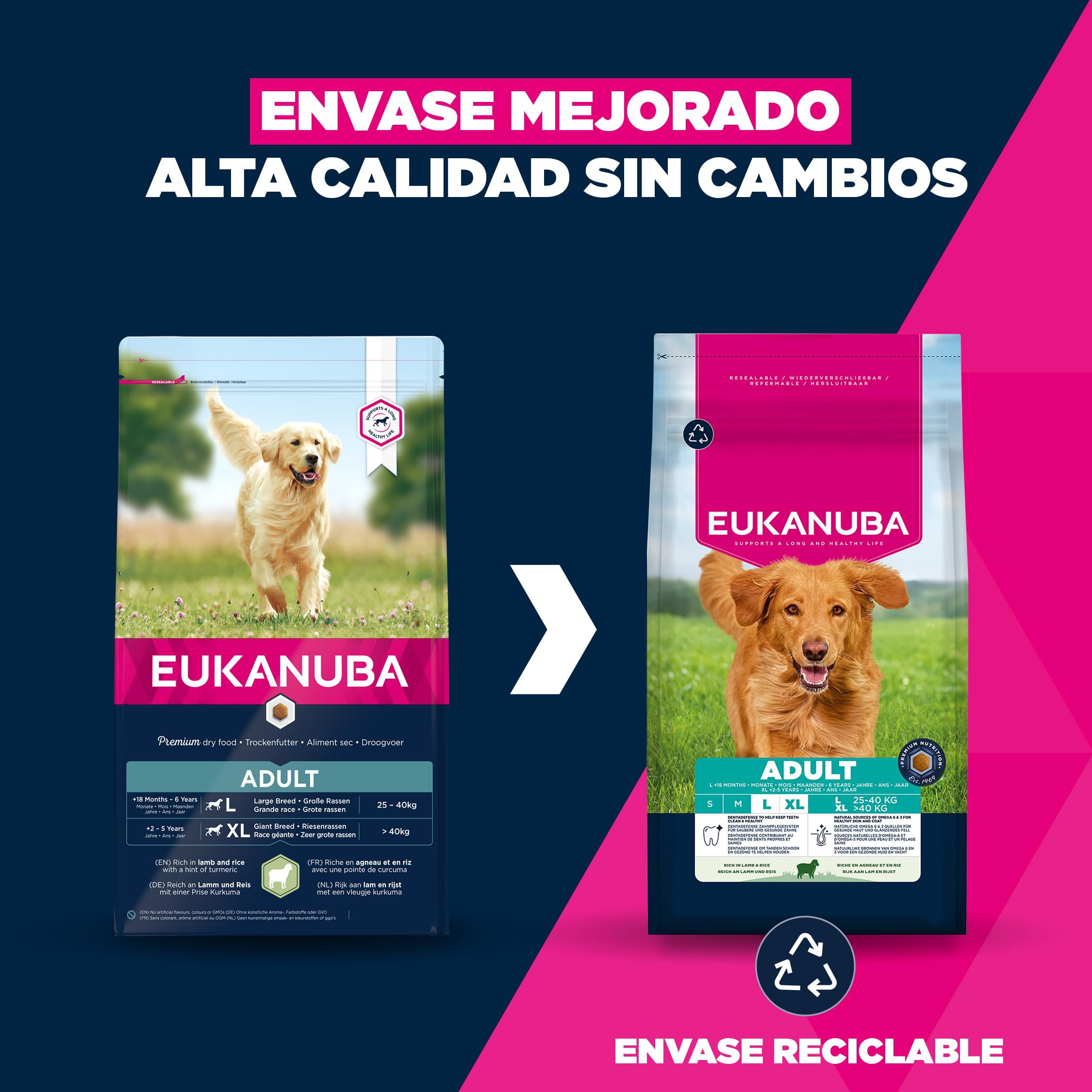 Eukanuba, alimento para Cachorros con Cordero y arroz para Razas grandes - Alimento seco Premium para Perros Junior, 12 kg