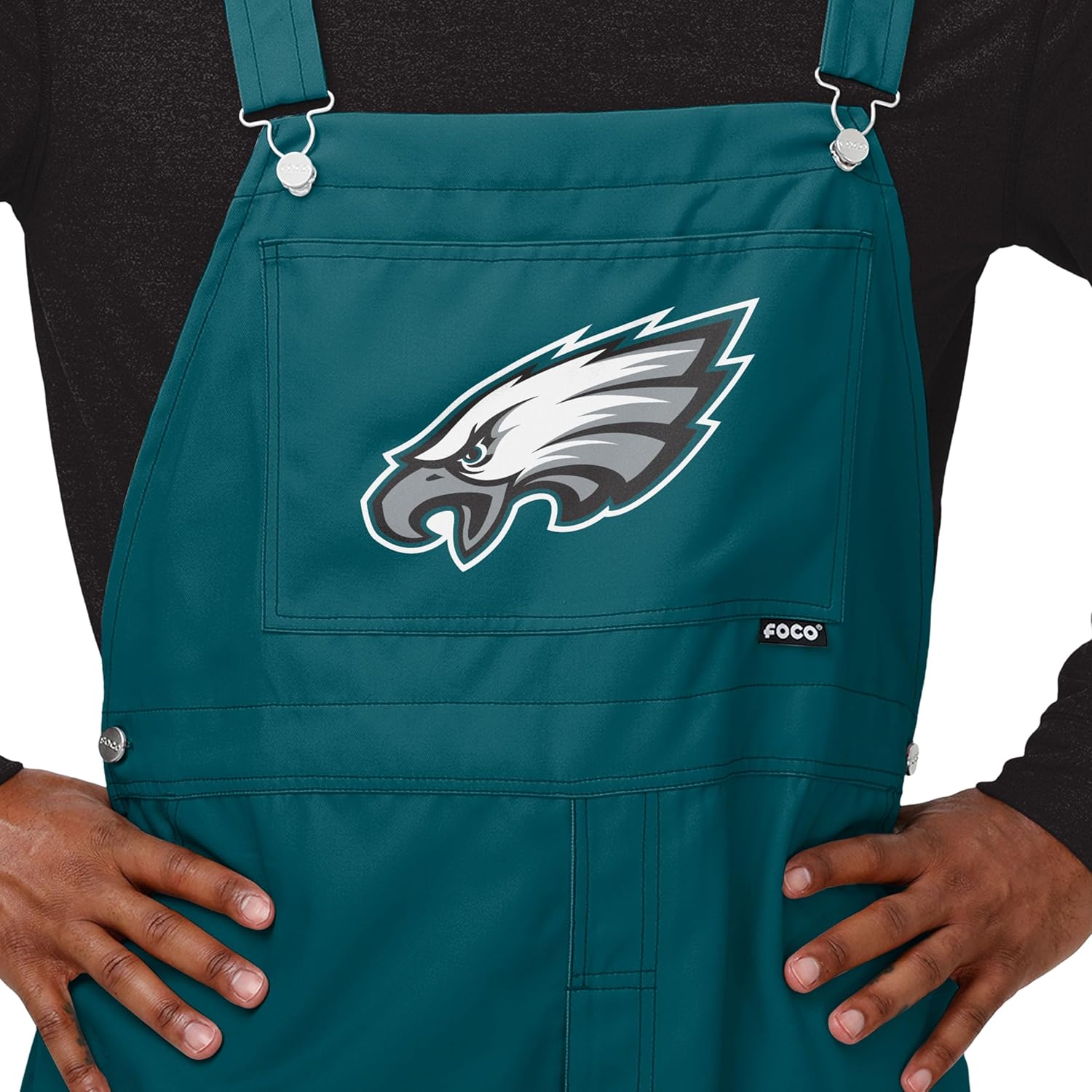 FOCO Buffalo Bills NFL Mens Solid Wordmark Bib Overalls - L