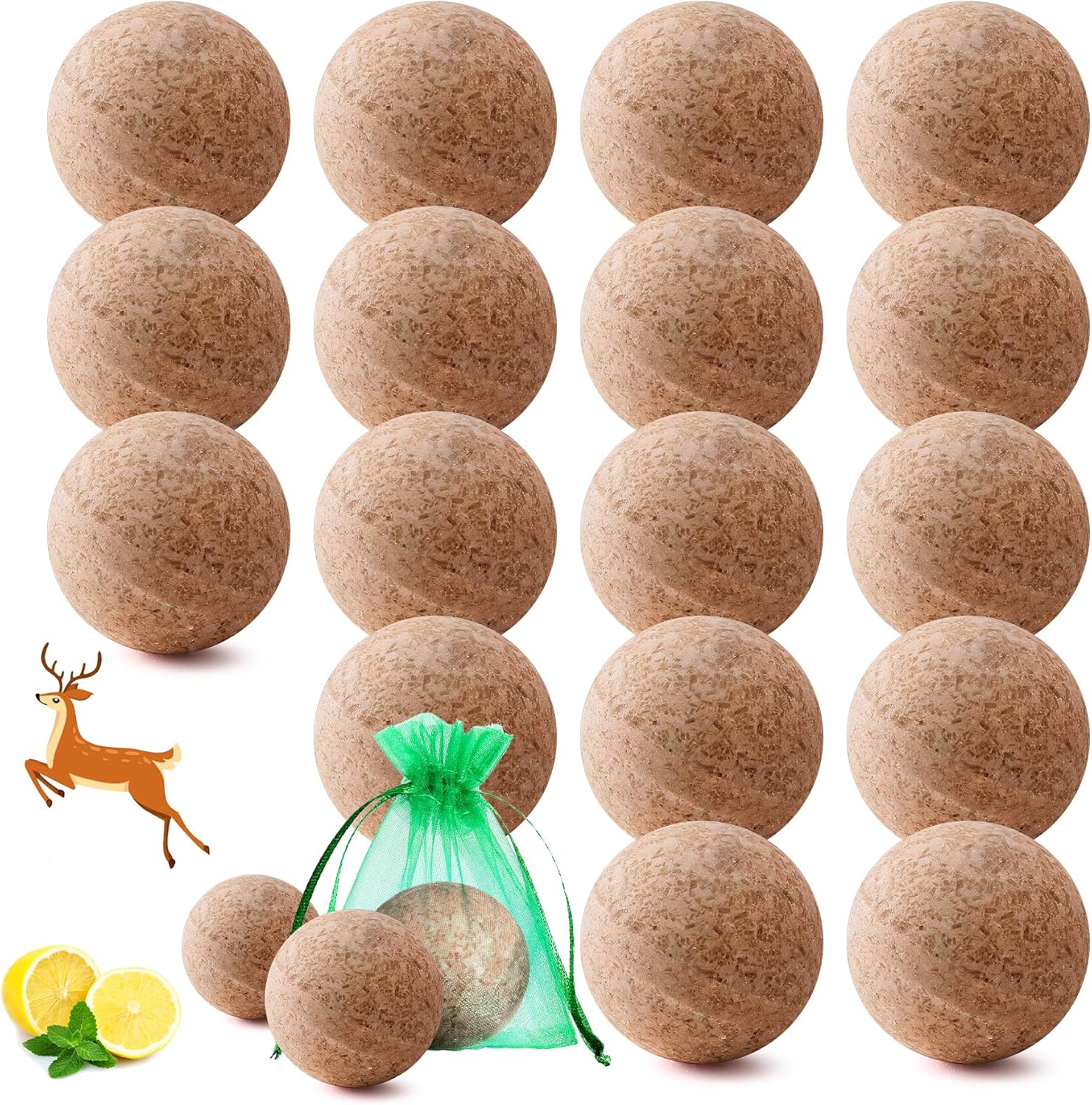 KINGFAC Deer Repellent 20 Packs Natural Deer Stopper Ball