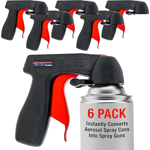 Instant Aerosol Trigger Handle (Pack of 2), Instantly Converts Spray Cans into Spray Guns - Full Hand Grip, Reusable, Easy to Clip-On & Off - Universal Fit, Use on Spray Paint, Adhesives, Lubricants