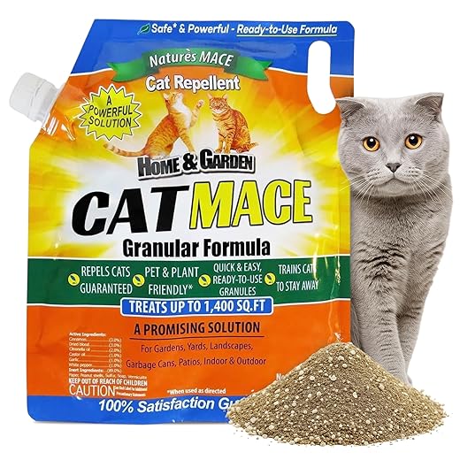 Nature's Mace, Cat Mace, 2.5lb Granular, Cat Repellent Outdoor to Keep Cats Away, Keep Cats Out of Yard Permanently, with Consistent Use, for Garden, Plants, No-Dig, Stray Deterrent