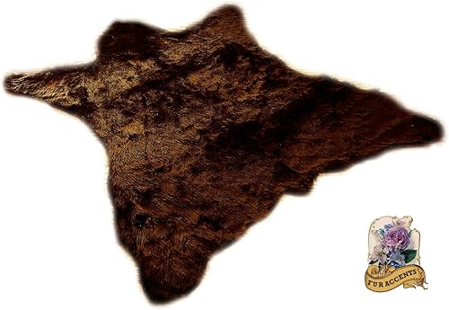 Alfombra de piel sintética de oso de primera calidad  felpa Shaggy Shag  Pelt  Piel de oveja  Manta (5 'x7', marrón grizzly)