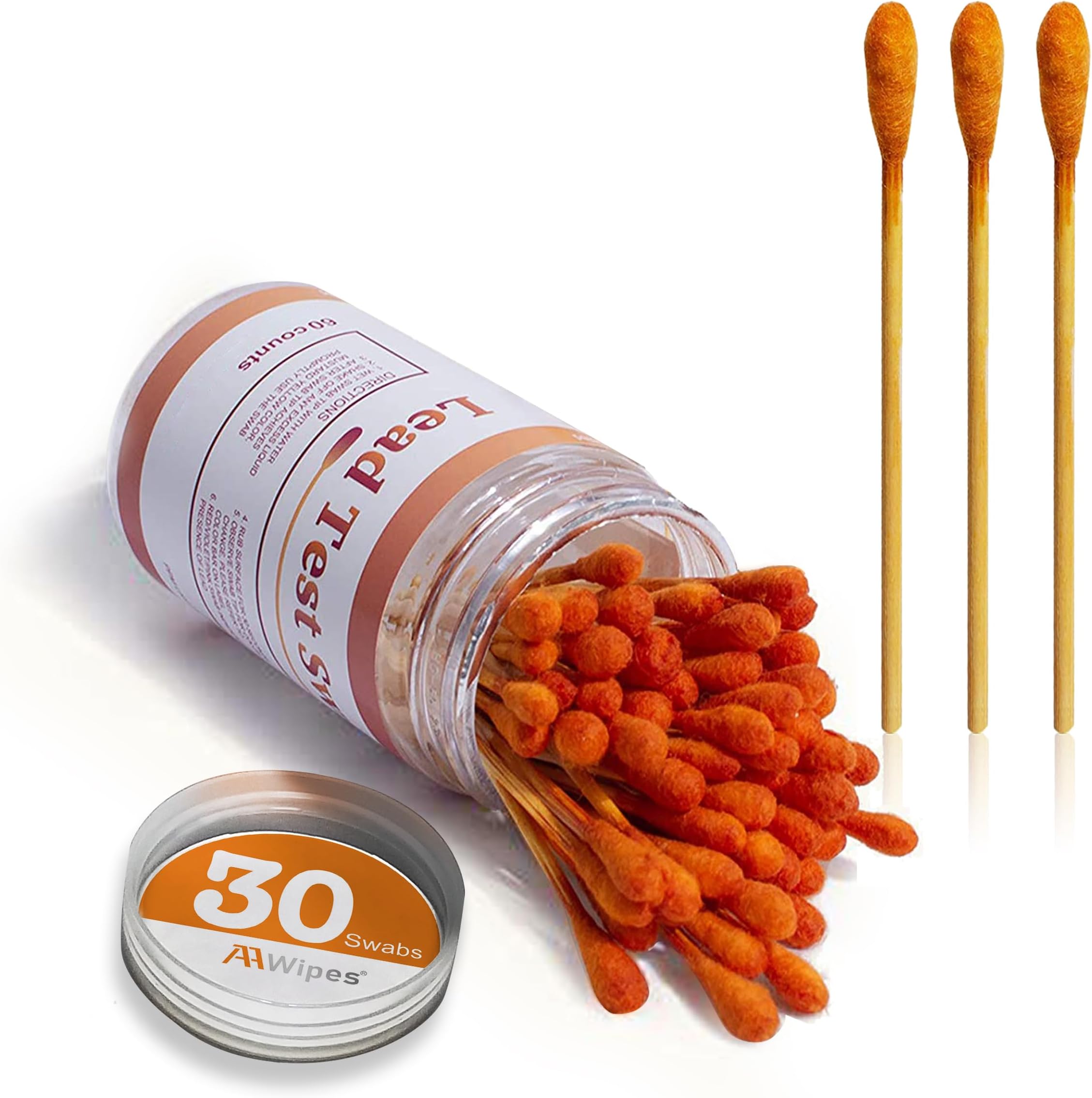 AAwipes Lead Test Kit (30 Rapid Testing Swabs) 30-Second Results. Dip in Water. Home Use for All Surfaces - Painted, Dishes, Toys, Jewelry, Metal, Ceramics, Wood (LS30)