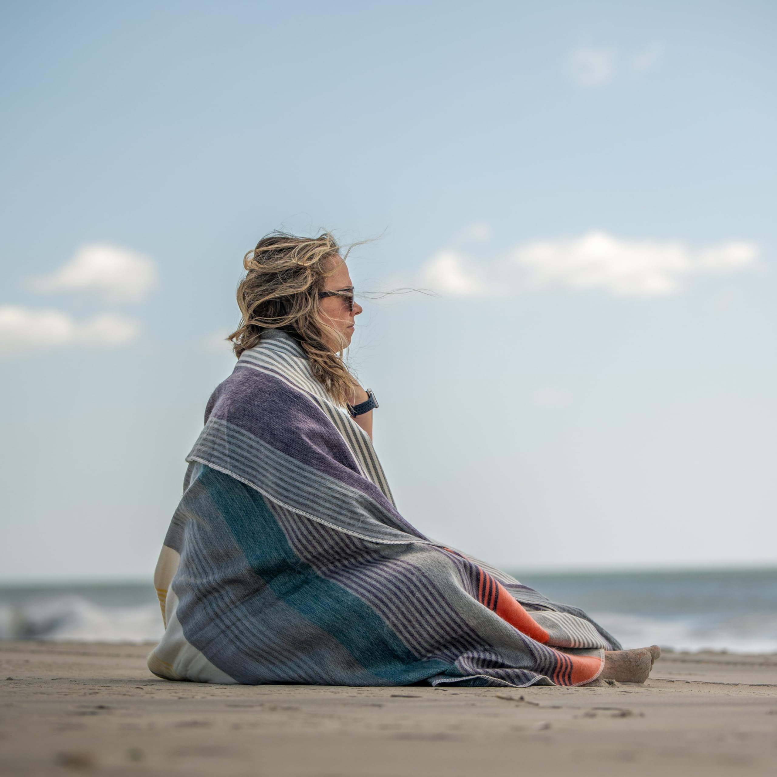 COPERTA SQUARE In Vera Pura LANA Morbida E Calda Colore Naturale 1 PIAZZA - Foto 12