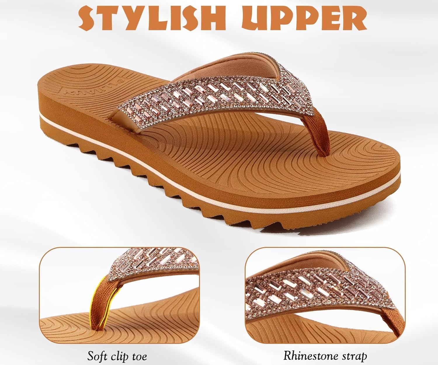 KuaiLu Women's Arch Support Orthotic Flip Flop Sandals - Image 4