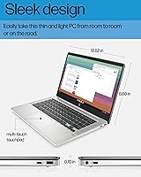 Vista 9 de HP Laptop Chromebook 14, Intel Celeron N4120, 4 GB de RAM, 64 GB eMMC, pantalla HD de 14 pulgadas, Chrome OS, diseño delgado, gráficos 4K, batería