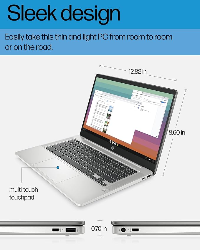 HP Chromebook 14" Celeron N4120 4GB RAM 64GB SSD Chrome OS Renovado miniatura 5