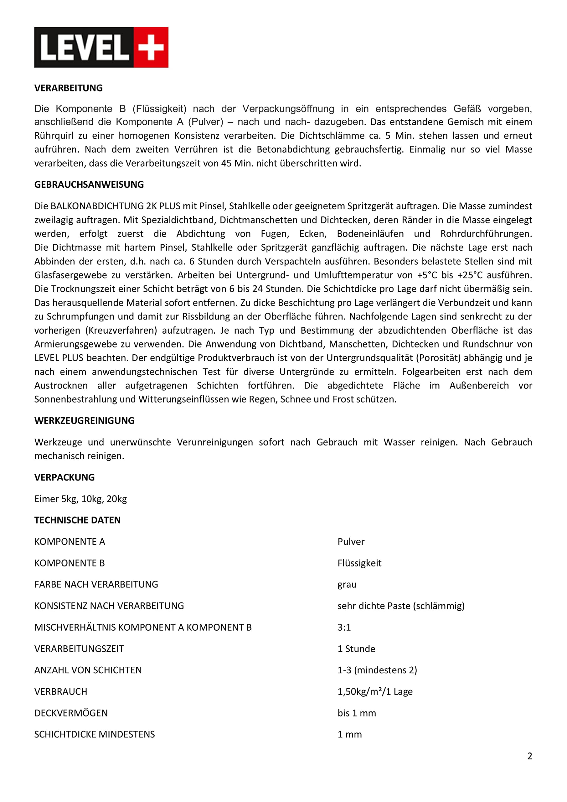 Szlam Zaprawa 2K 4kg Folia w Płynie Hydroizolacja Balkon Taras Level+10
