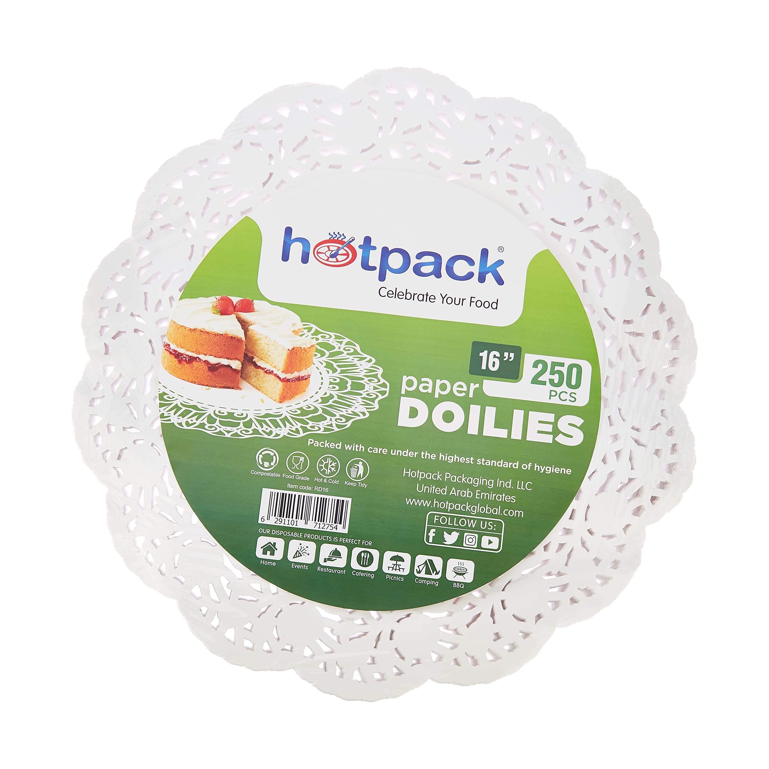 White Round Paper Doilies 16 Inch, 250 Pieces